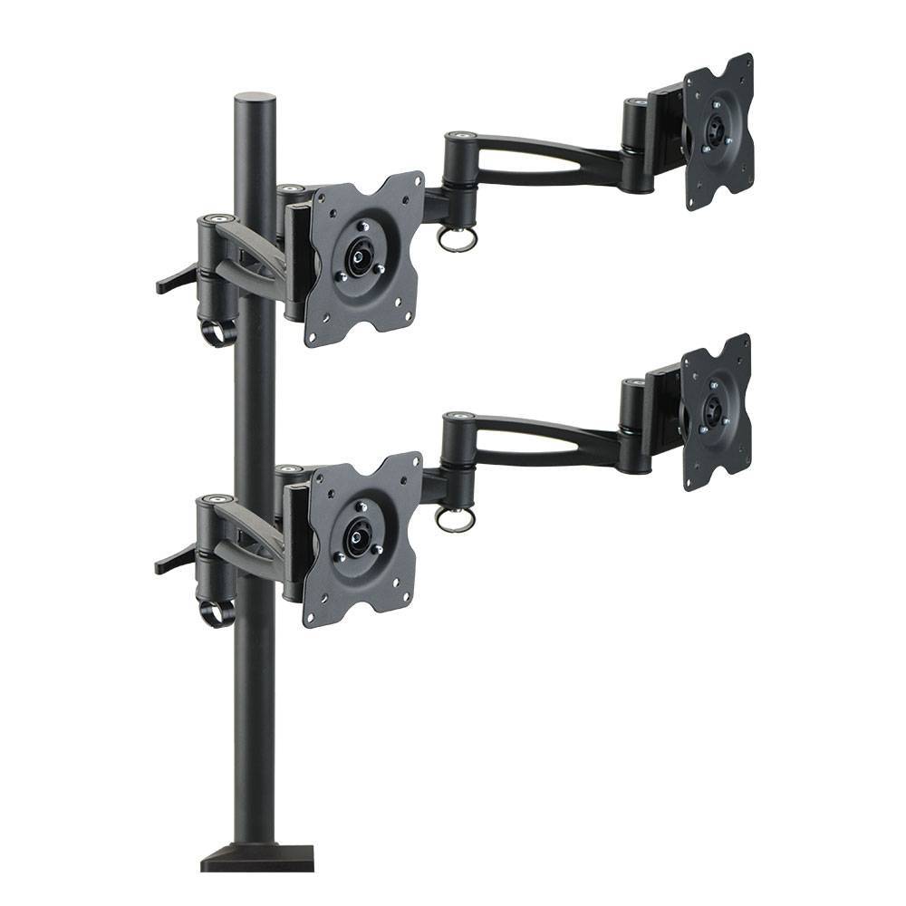 Кронштейн Kromax OFFICE-4 черный для 4-х мониторов LCD 15"-32", настольный, VESA 75x75/100x100, высота max 838 мм