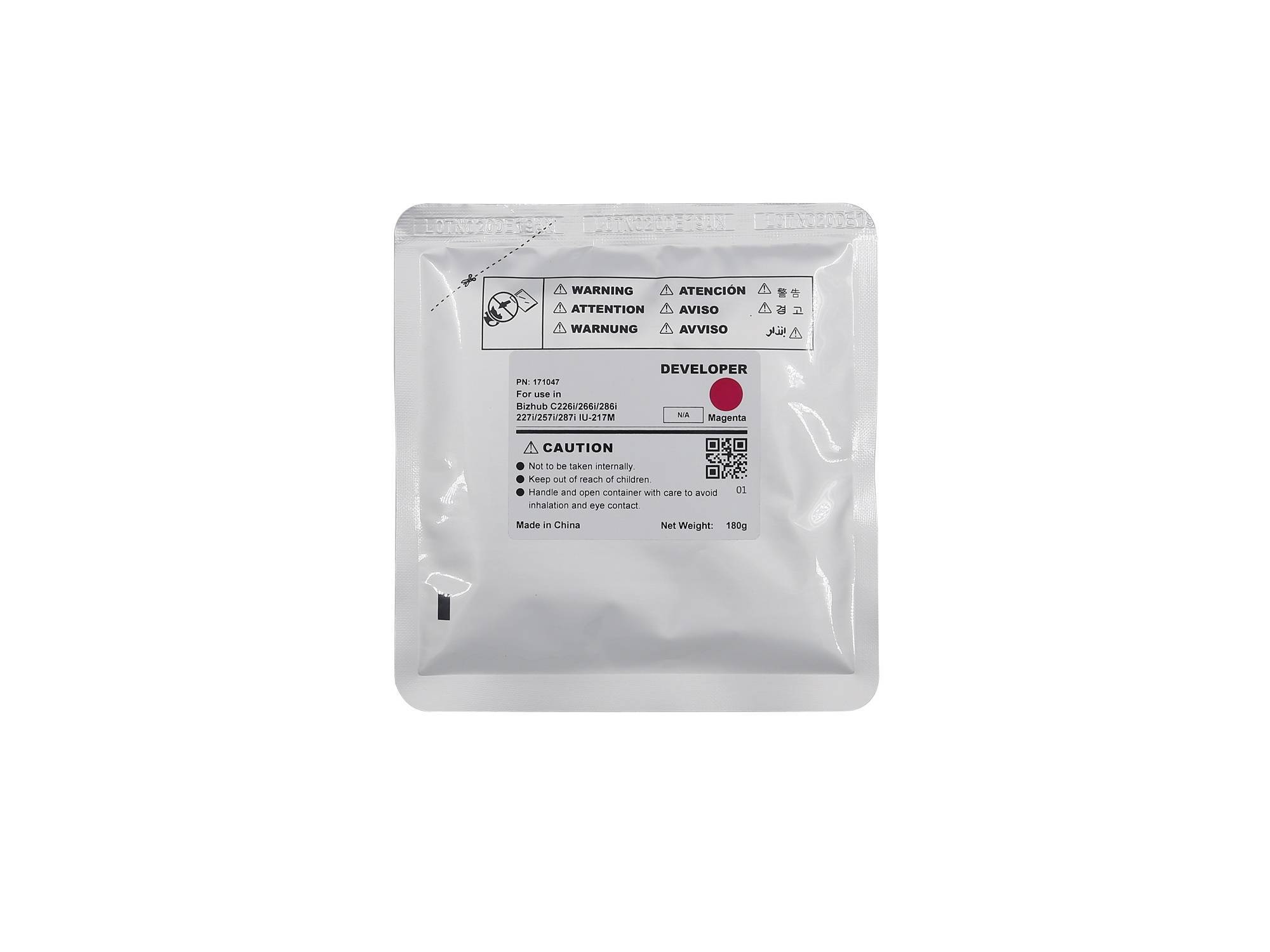 Девелопер для KONICA MINOLTA Bizhub C227i/C257i/C287i Magenta 180г, 90000 стр. (IU-217M-Developer) CET