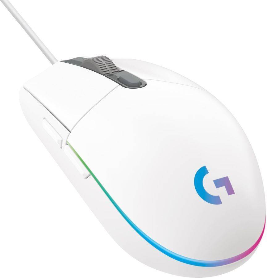 Logitech G102 Мышь проводная, игровая, оптическая, 200-8000 dpi, 25 G, USB, 2,1 метра, белый.