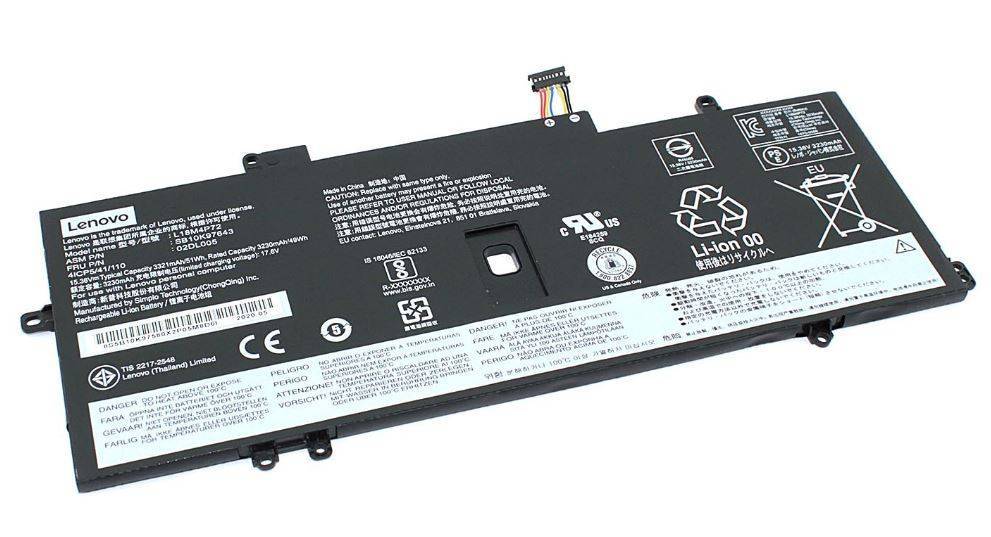 Батарея для Lenovo Thinkpad X1 Carbon 7th gen / X1 Carbon 8th Gen / X1 Yoga 4th Gen (L18L4P71) 15.36V 51Wh