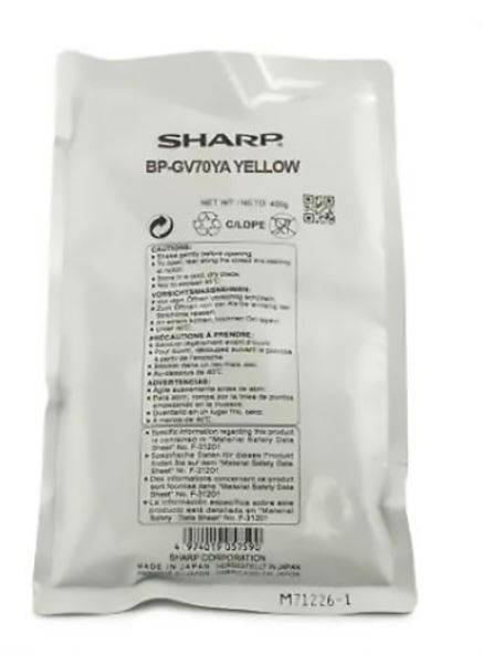 Sharp BPGV70YA Девелопер жёлтый (для моделей BP50C26EU / BP50C31EU / BP50C36EU / BP55C26EU / BP60C31EU / BP60C36EU / BP70C31EU / BP70C36EU / BP51C26EU / BP51C31EU / BP51C36EU / BP56C26EU / BP61C31EU / BP61C36EU / BP71C31EU / BP71C36EU ресурс 1 200 000 отпечатков, для моделей BP50C45EU / BP50C55EU / BP50C65EU / BP60C45EU / BP70C45EU / BP70C55EU / BP70C65EU / BP51C45EU / BP51C55EU / BP51C65EU / BP61C45EU / BP71C45EU / BP71C55EU / BP71C65EU ресурс 1 800 000 отпечатков) BP50C26EU / BP50C31EU / BP50C36EU / BP50C45EU / BP50C55EU / BP50C65EU / BP55C26EU / BP60C31EU / BP60C36EU / BP60C45EU / BP70C31EU / BP70C36EU / BP70C45EU / BP70C55EU / BP70C65EU / BP51C26EU / BP51C31EU / BP51C36EU / BP51C45EU / BP51C55EU / BP51C65EU / BP56C26EU / BP61C31EU / BP61C36EU / BP61C45EU / BP71C31EU / BP71C36EU / BP71C45EU / BP71C55EU / BP71C65EU