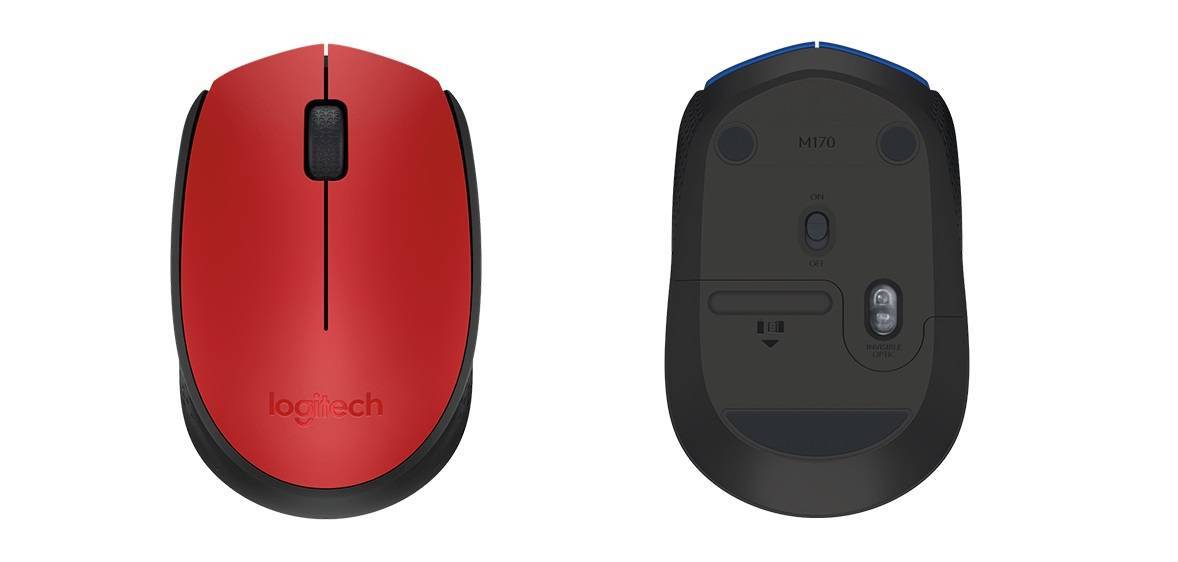 Мышь Logitech M171 красный/черный оптическая 1000dpi беспров. USB для ноутбука 2but (910-004641)