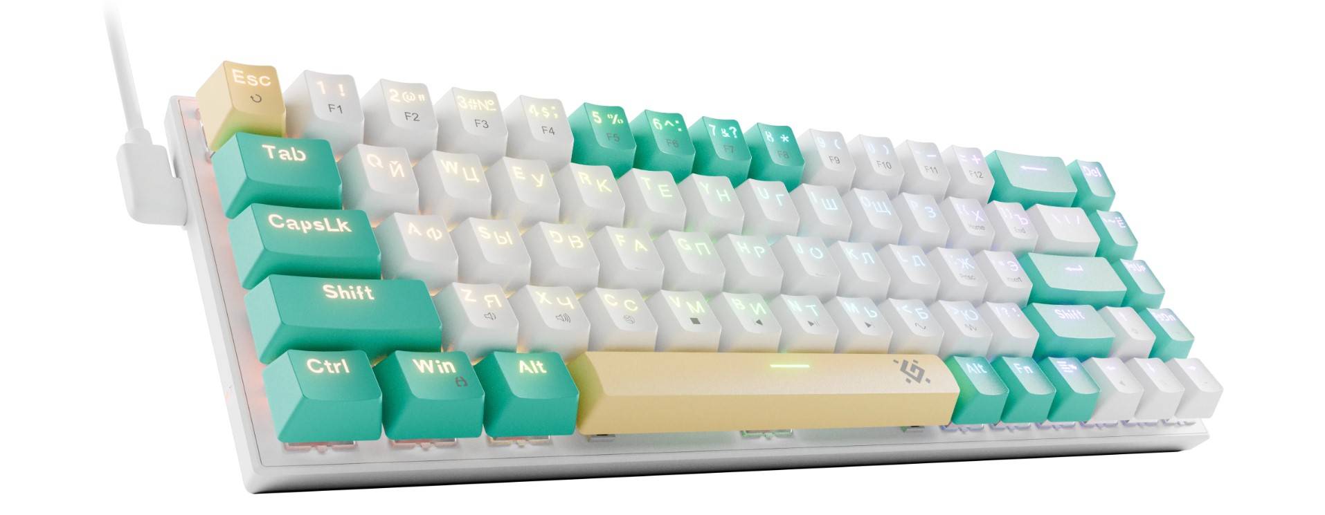 Defender Механическая клавиатура Vexx Pro GK-084 RU,RGB,бел/зел,68кн,красн.св_1