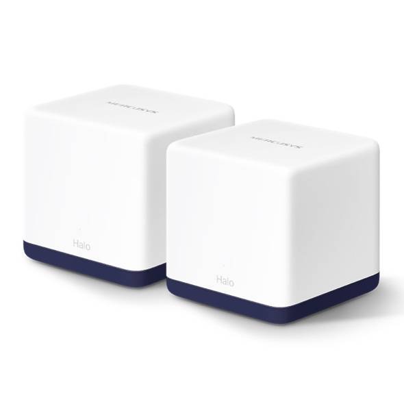 Беспроводной маршрутизатор Mercusys - Halo H50G, 2.4 ГГц, 1300Мб/с, IEEE 802.11 a/b/g/n/ac, 2x RJ-45, 1 Гб/с, Mesh (2-pack), Белый, HALO H50G(2-PACK)