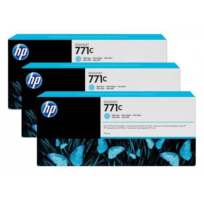 Картриджи чернильные HP 771 светло-голубые , 3 шт.в упак. (Original)
