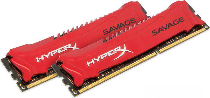 Модуль памяти Kingston 16GB 1600МГц DDR3 CL9 DIMM (Kit of 2) XMP HyperX Savage Red