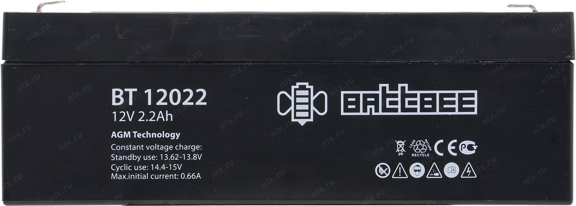 Аккумулятор BATTBEE BT 12022, 12 В, 2.2 Ач, AGM