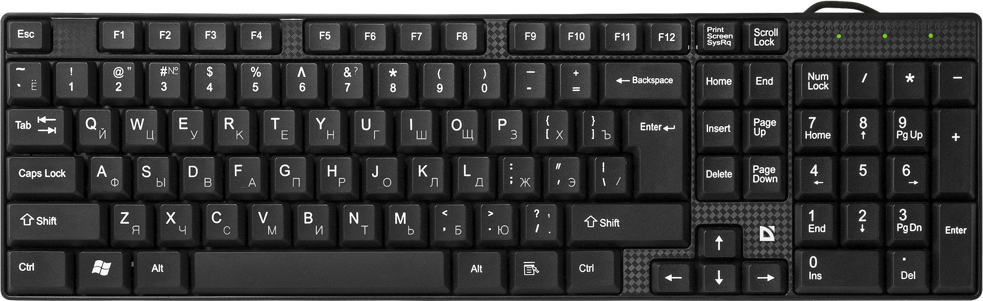Defender Клавиатура проводная Accent SB-720 RU, компактная, мембранная, влагоустойчивая, чёрный, USB.