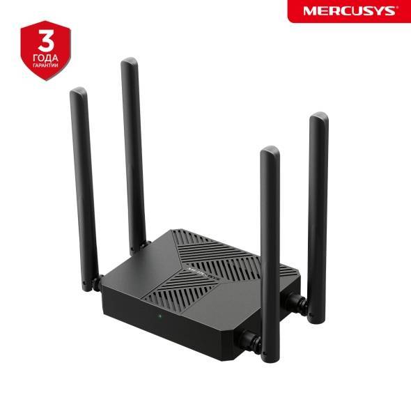 Беспроводной маршрутизатор Mercusys - MR62X, 2.4 и 5 ГГц, 1201Мб/с, IEEE 802.11 a/b/g/n/ac/ax, 2x RJ-45, 1 Гб/с, 4 antennas, чёрный, MR62X