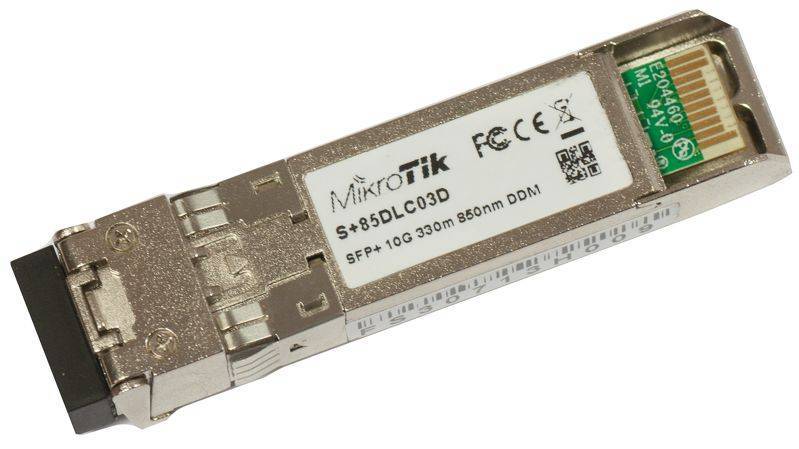 MikroTik S+85DLC03D 10G SFP+ трансивер с разъемом LC, 850 нм, для многомодовых оптоволоконных соединений длиной до 300 м