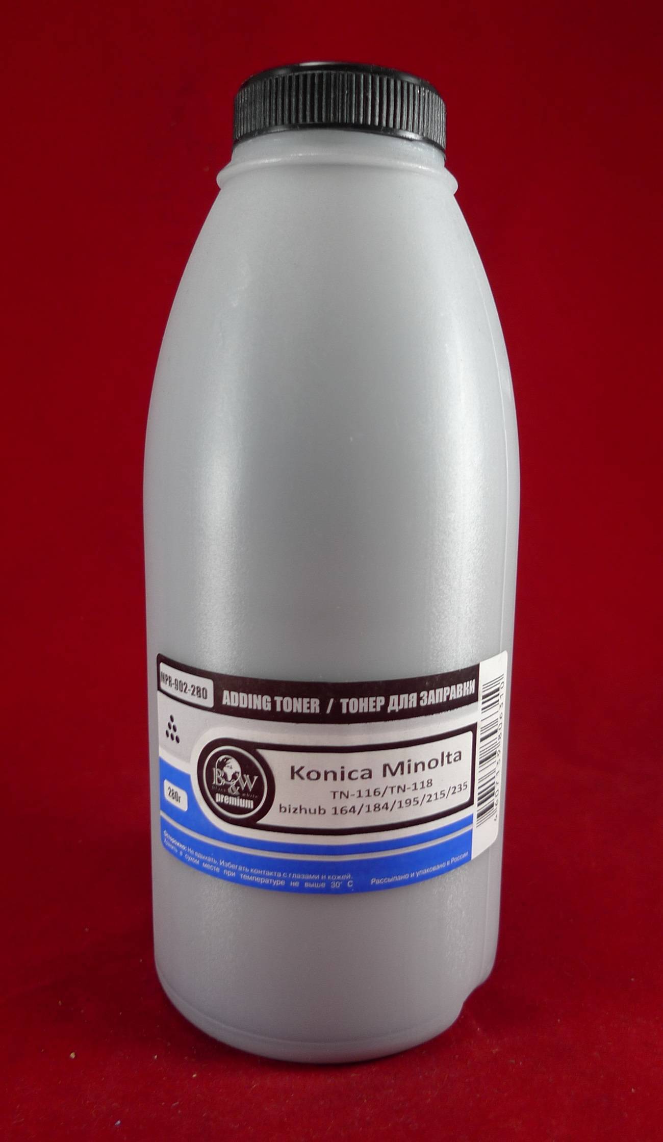 Тонер Konica-Minolta TN-116/TN-118  bizhub 164/184/195/215/235 (фл. 280г) B&W Premium Tomoegawa фас.Россия