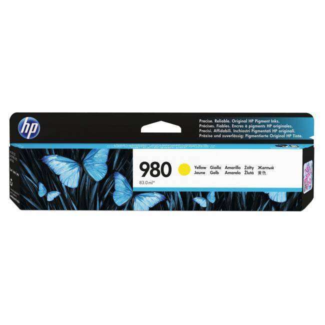 HP 980 (D8J09A) Original Inkjet Ink Cartridge - Single Pack - Yellow - 1 Each (Original)