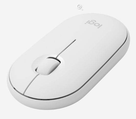 910-005716/910-005541 Мышь Logitech Pebble M350 белый оптическая (1000dpi) silent беспроводная BT USB для ноутбука (3but)