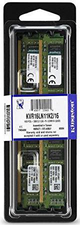 Модуль памяти Kingston 16GB 1600МГц DDR3L Non-ECC CL11 DIMM (Kit of 2) 1.35V