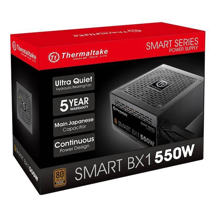 Блок питания Thermaltake Smart BX1 550W (PS-SPD-0550NNSABE-1) v2.3, A.PFC, 80 Plus , Fan 12 cm, Retail v2.3, A.PFC, 80 Plus , Fan 12 cm, Retail