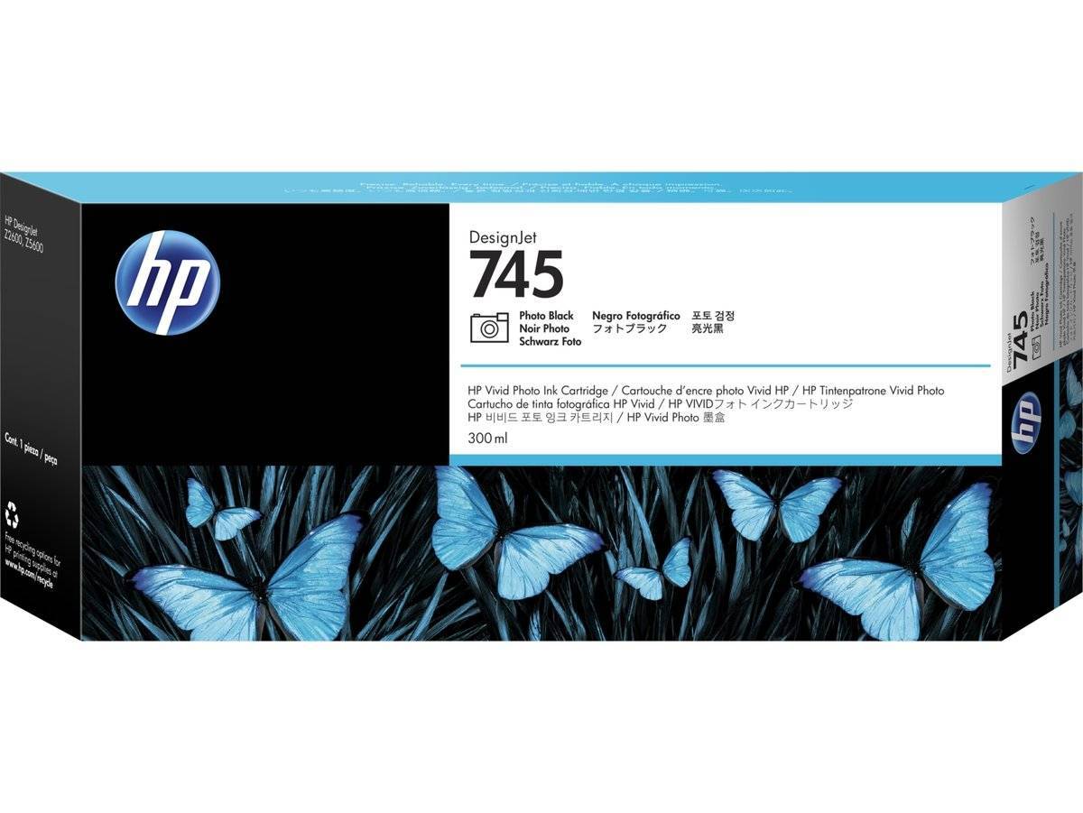 HP 745 Original High Yield Inkjet Ink Cartridge - Photo Black - 1 Pack (Original)