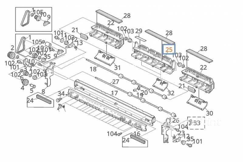 A1634146 Направляющая  центральная  RICOH  FW740/FW760/FW770/FW780/FW870 (A1634146/A163-4146)