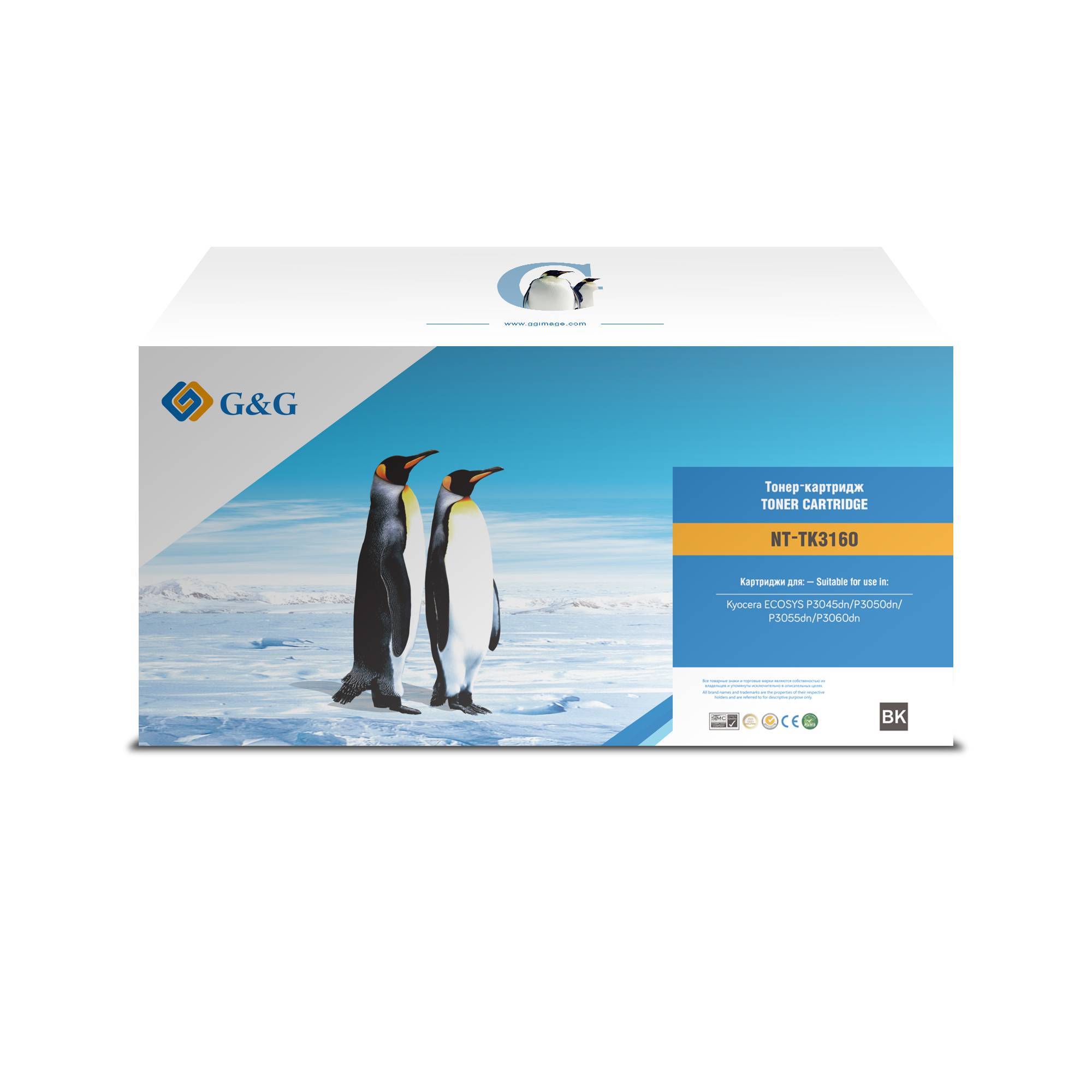 Тонер-картридж G&G, аналог Kyocera TK-3160 12.5k с чипом