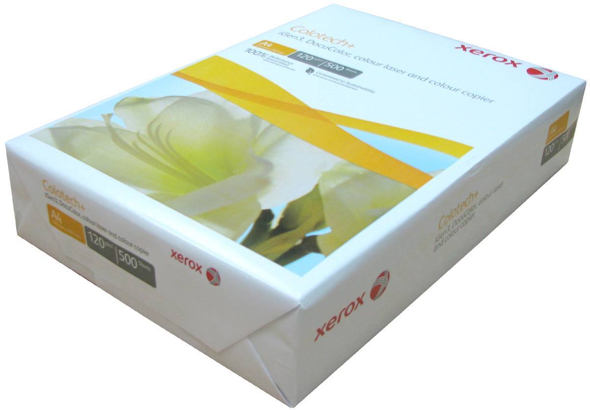 Бумага для цветной лазерной печати Xerox Colotech+ (А4, 120 г/кв.м, белизна 170% CIE, 500 листов, артикул производителя 003R98847)