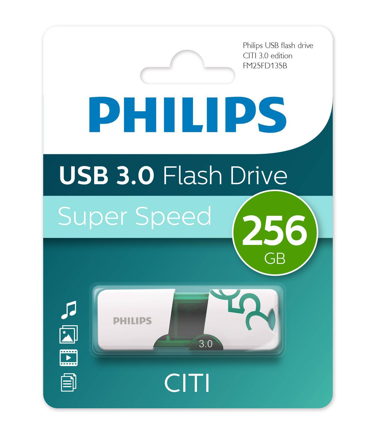 Флеш накопитель 256GB PHILIPS CITI3.0 256GB, USB 3.0