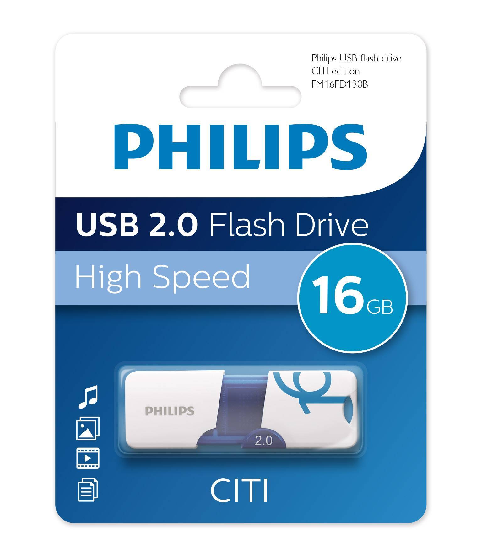 Флеш накопитель 16GB PHILIPS CITI2.0 16GB, USB 2.0