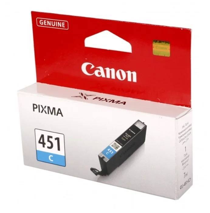 Картридж CANON CLI-451 C голубой, 7мл, 344 стр