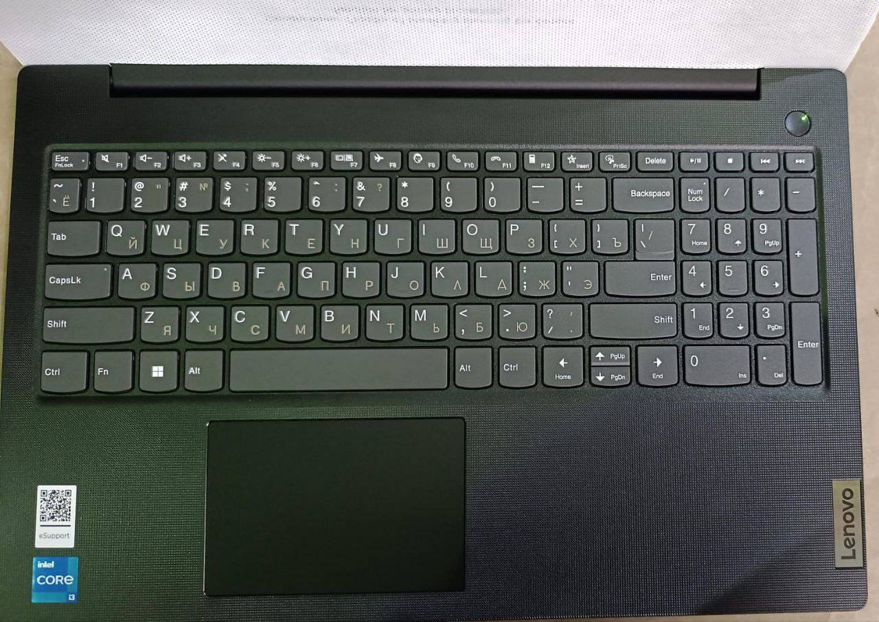 QWERTY Ноутбук Lenovo V15 G4 IRU 15.6"FHD, Intel Core i3-1315U, 16Gb, 512Gb SSD, noDVD, Win11 Pro, black (грав) (83A100E