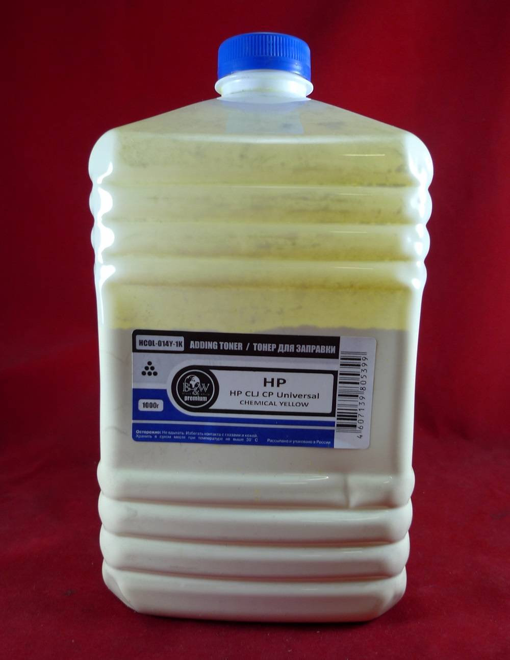 Тонер HP Color Universal Yellow химический (LJ 1600/2600/3600/3800/4600/4650/4700/5500, CP1210/1510/1025/2025/3505/3525/4525/5225/6015/680, M553 Canon LBP2510/5000/5050/5100) (кан. 1кг) BW Premium фас. Россия