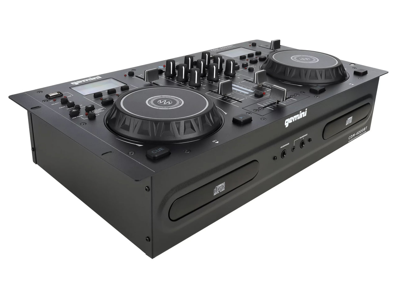 Медиа проигрыватель [CDM-4000BT] Gemini [CDM-4000BT] двойной USB/CD DJ проигрыватель с возможностью воспроизведения с USB-накопителей, CD-дисков и через Bluetooth; ЖК-дисплей; USB-A; Anti-Shock