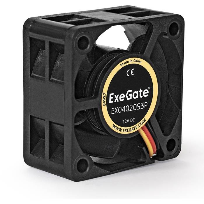 Вентилятор ExeGate EX04020S3P, 40x40x20 мм, Sleeve bearing (подшипник скольжения), 3pin, 5500RPM, 22dBA