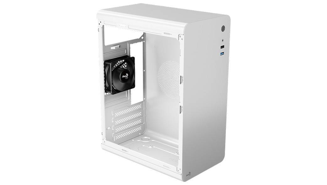 Корпус AeroCool CS-110-S-WT-v1 White Mini Tower (Micro ATX/mini-ITX, без БП, SGCC, Steel, 1x80mm) (4711099476831)