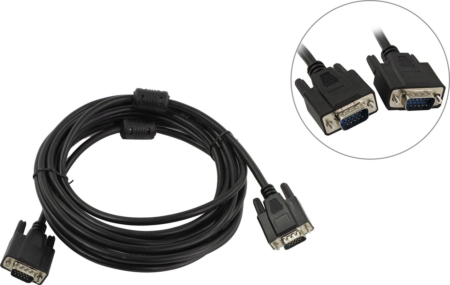 Кабель соединительный SVGA (15m/15m) 5m 2 фильтра TV-COM <QCG341AD-5M>