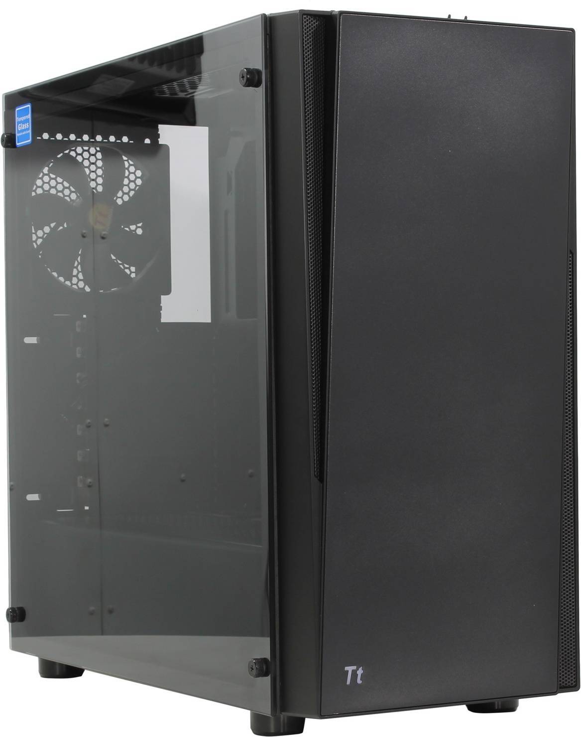 Thermaltake Корпус Thermaltake Versa J21 Tempered Glass Edition /Black  2*3.5/2.5(HDD Tray), 2 x 2.5”(HDD Bracket) 2 x 2.5",  2*USB3, 2USB2 CA-1K1-00M1WN-00