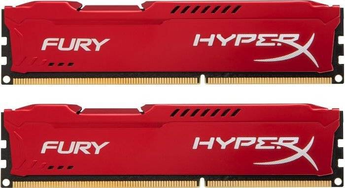 Модуль памяти Kingston 16GB 1600МГц DDR3 CL10 DIMM (Kit of 2) HyperX FURY Red