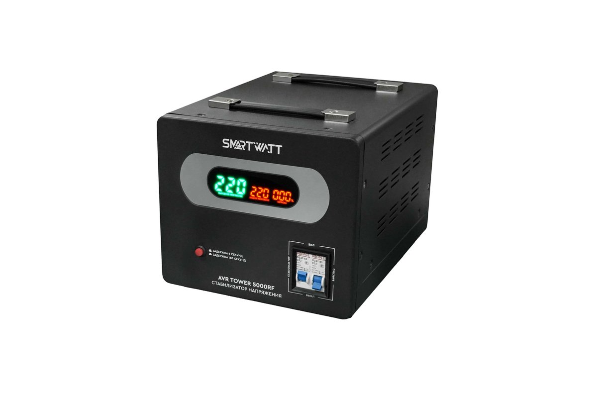 Напольный стабилизатор напряжения SMARTWATT AVR TOWER 5000RF (140W - 260W, 5000VA, 5 кВт, 50-60 Гц, LED-дисплей, релейны