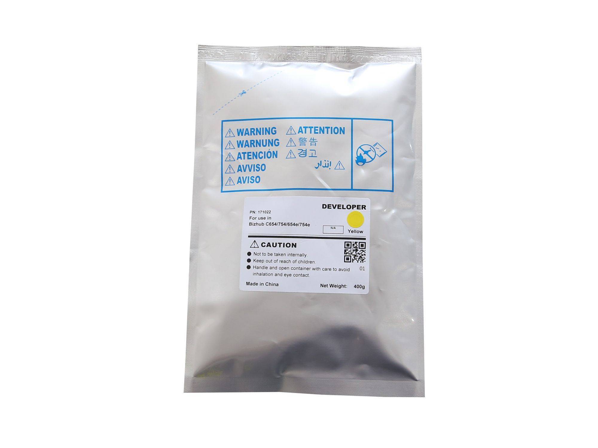 Девелопер для KONICA MINOLTA Bizhub C654/C754/C654e/C754e Yellow 400г. / 155000стр. CET