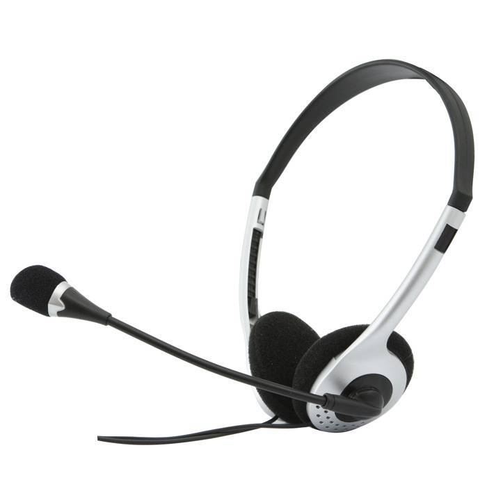 SVEN Наушники проводные накладные с микрофоном AP-010MV, черный + серебристый, 2*3,5 мм (3 pin)
