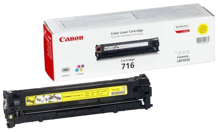 Картридж Canon Cartridge 716Y 1977B002 для LBP5050, Желтый, 1500p