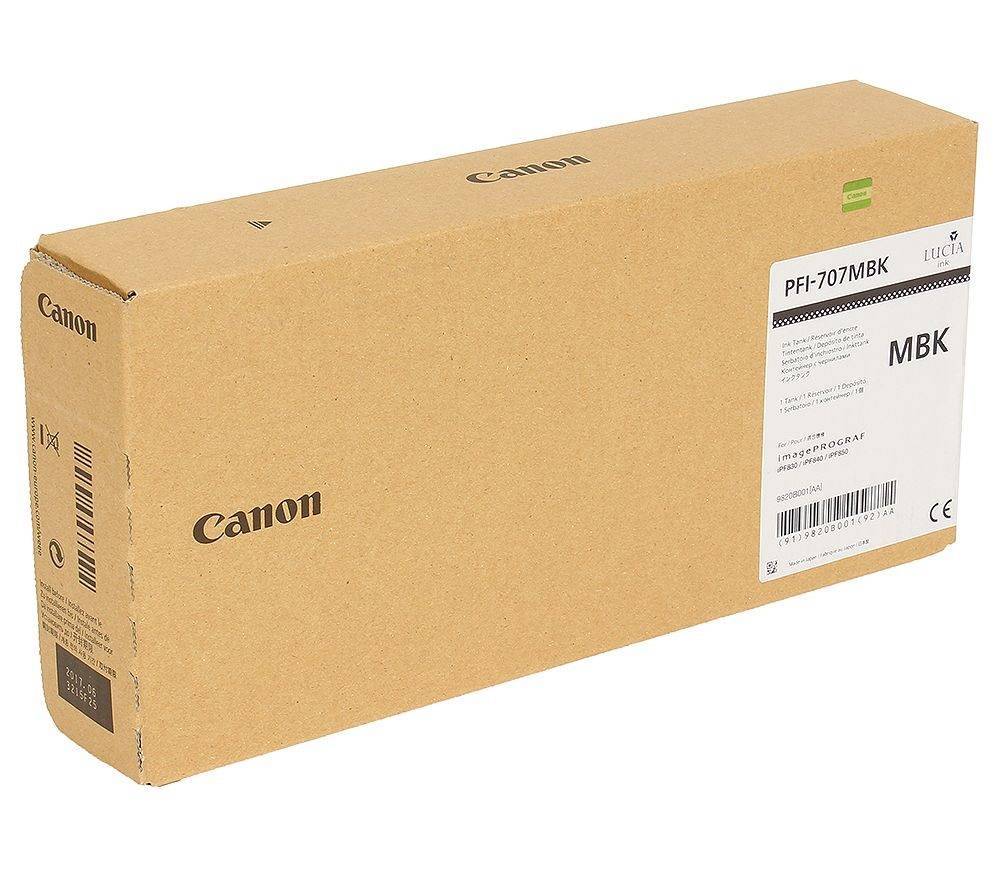 Картридж Canon PFI-707MBK Canon для плоттера iPF830/840/850. Чёрный матовый. 700 мл.