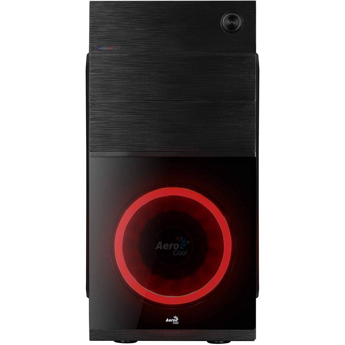 Корпус Aerocool Cs-105 Red (2xUSB, 2xAudio, 0.5 мм, 120 мм FAN <красная подсветка>, mATX, без БП)(4718009152557)