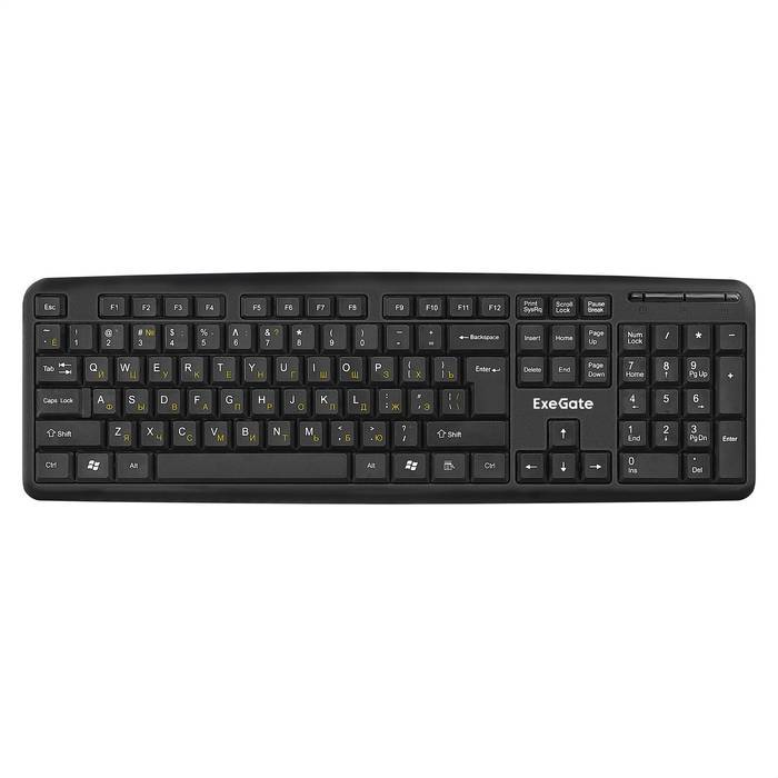 Клавиатуры Exegate EX263905RUS Клавиатура Exegate LY-331, <USB, шнур 1,5м, черная, 104кл, Enter большой>, Color box
