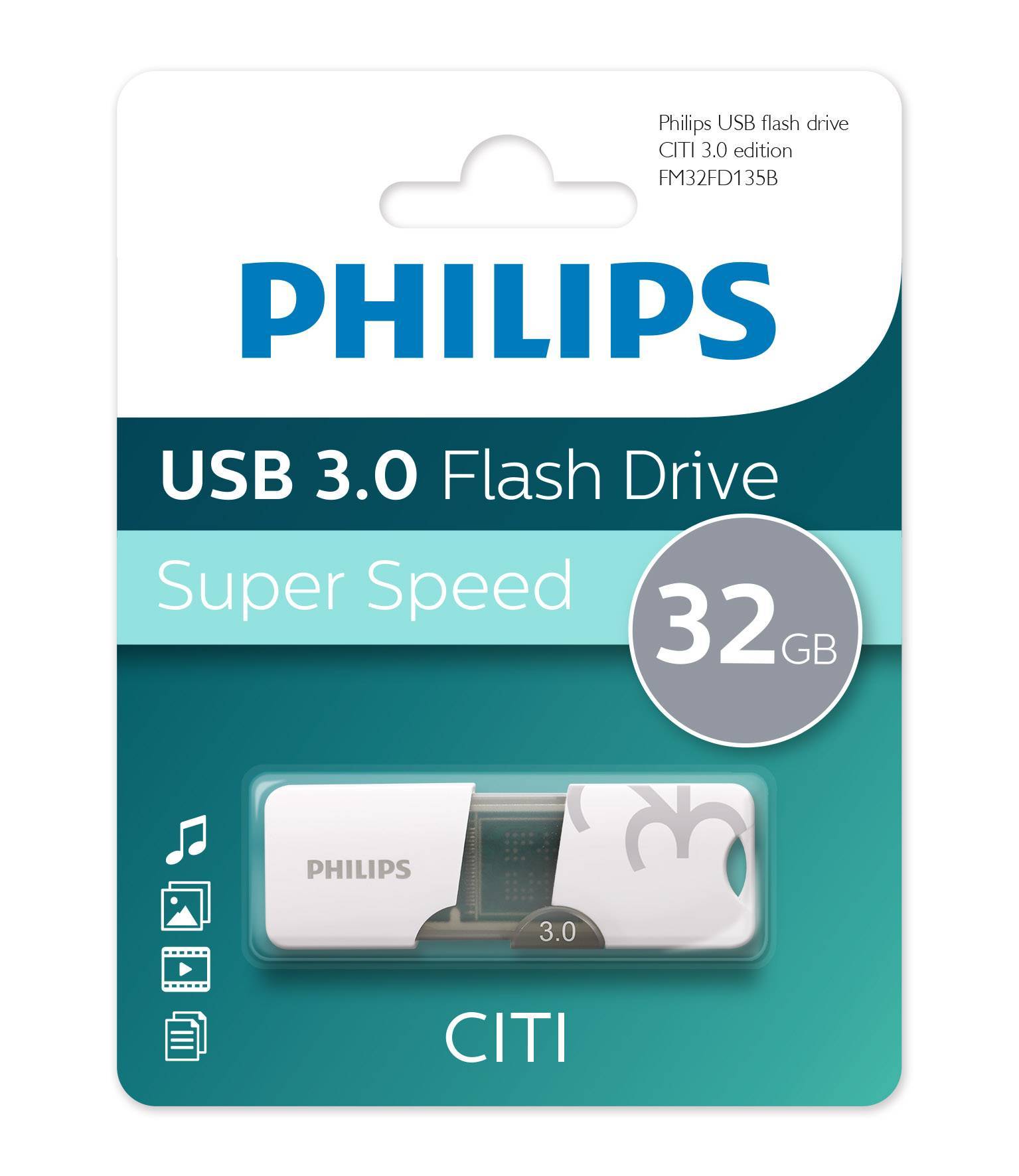 <119331> Флешка .32GB PHILIPS CITI3.0 USB 3.0 [FM32FD135B/97]