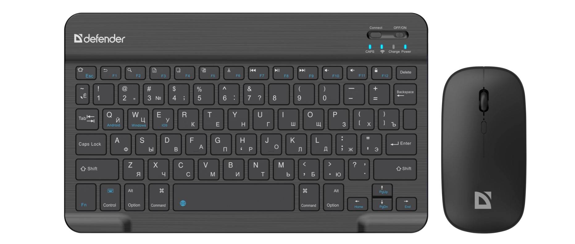 Комплект клавиатура+мышь Defender Network C-971 беспроводной, Bluetooth, 1600 DPI, чёрный