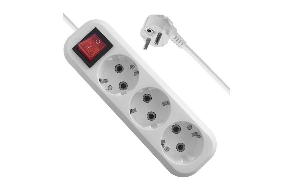 DEFENDER 99357 Удлинитель с заземлением L330 16 А, 10 м,  заземление,  выключ