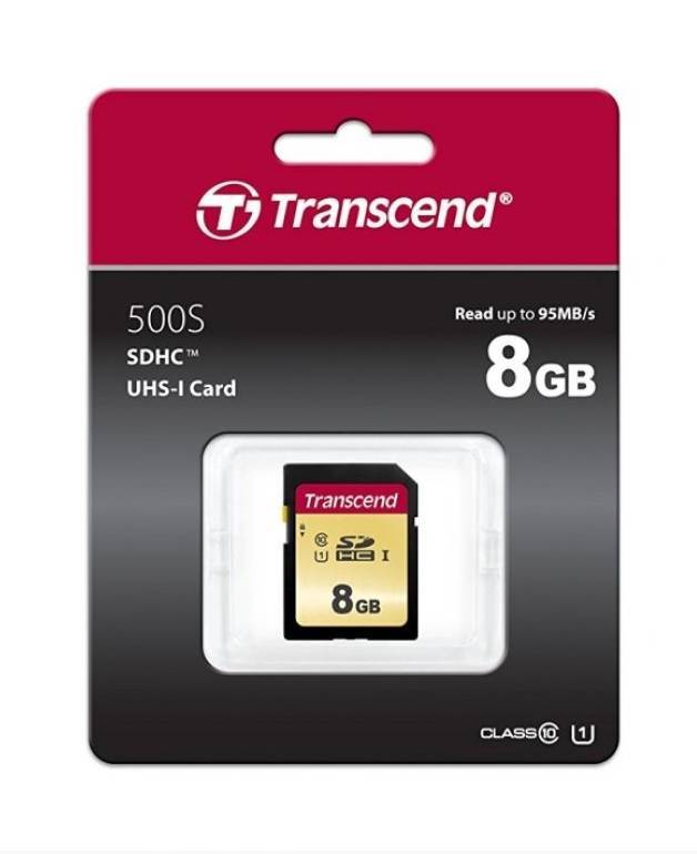 Карта памяти Transcend SDHC 8 Gb Class 3 (U3) (TS8GSDC500S)