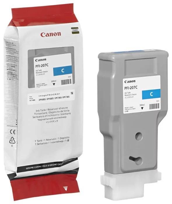 Картридж Canon PFI-207C 8790B001 струйный Canon PFI-207 C для для iPF680/685/780/785, ligh-blue, 300ml