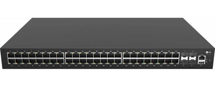 Коммутатор Fplus FCS-2352TX, 48 порта 10/100/1000BASE-T RJ45, 4 порта 10GE SFP+, 2 блока питания AC 220В 150Вт, высота 1