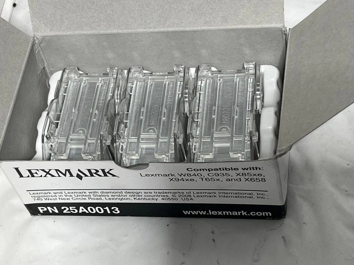 25A0013 Lexmark Staple Cartridges (3 pack) 3 x 5,000 staples  MS911/ MX91xMS710 / MS810 / MX810 / W840  /  C935  / X85