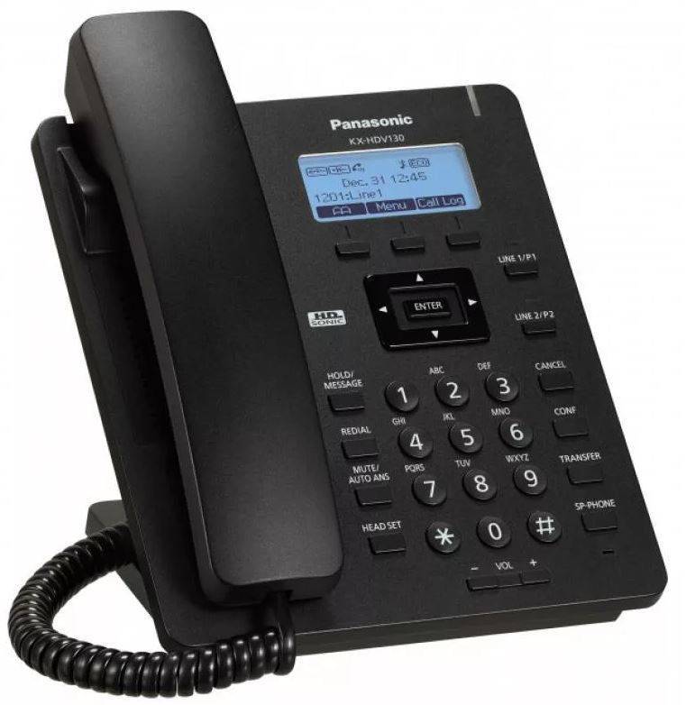 SIP-телефон Panasonic KX-HDV130RUB, проводной, 2 линии, PoE, спикерфон