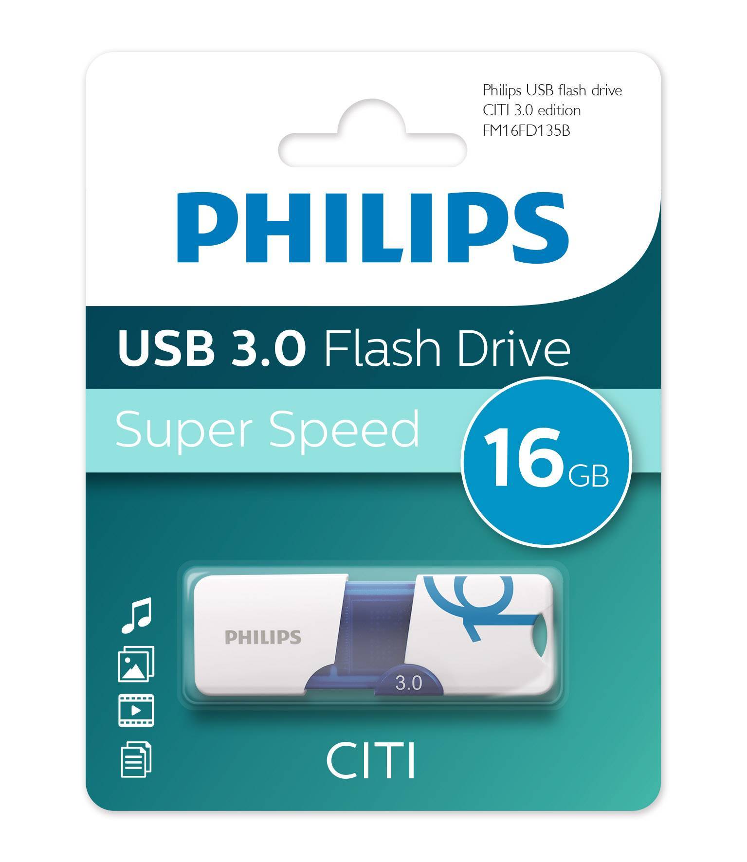 Philips Citi <FM16FD135B/97> USB3.0 Flash  Drive 16Gb (RTL)